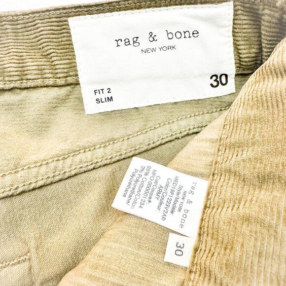 Rag & Bone Slim Fit 2 Army Green Textured Denim Jeans Textured Size 30 NWT $250 - Picture 8 of 10